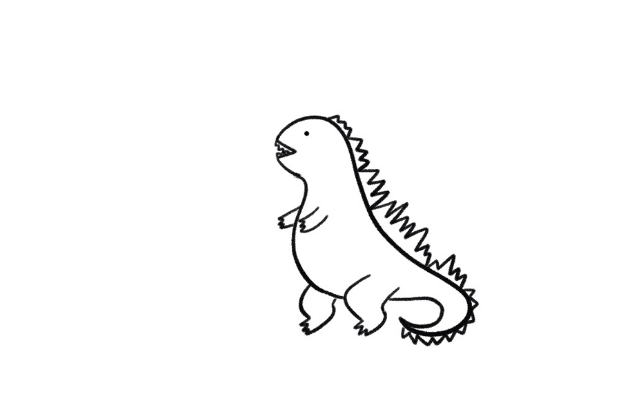 如何画哥斯拉简笔画-图5