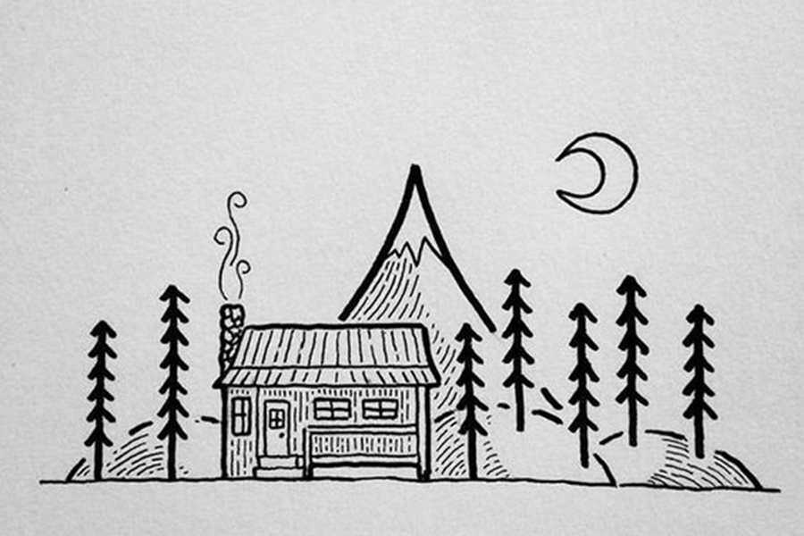 一组可爱的风景简笔手绘图片-图7