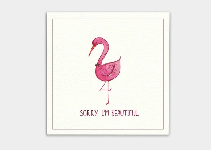 一组可爱小动物明信片简笔画图片-图1