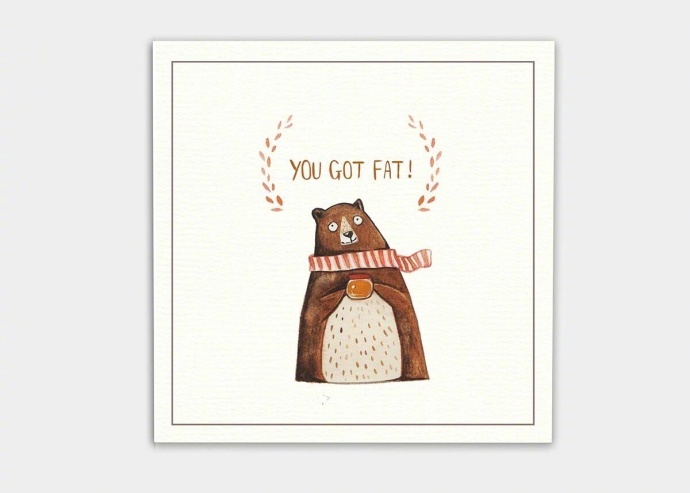 一组可爱小动物明信片简笔画图片-图6