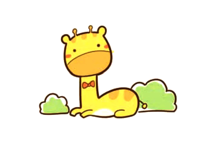 一组可爱长颈鹿简笔画图片-图7