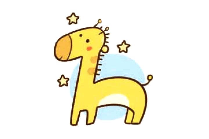 一组可爱长颈鹿简笔画图片-图6