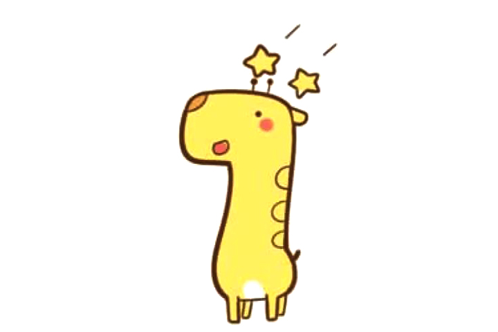 一组可爱长颈鹿简笔画图片-图8