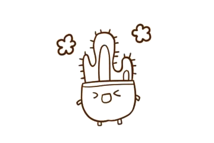 步骤4：添加表情和作装饰的花。