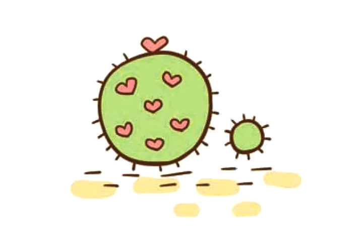 一组简单可爱的仙人掌简笔画图片-图4