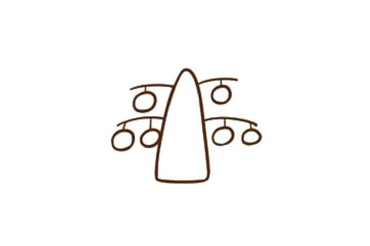 步骤2：添加枝干和果子。