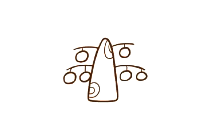 步骤3：画出树纹。