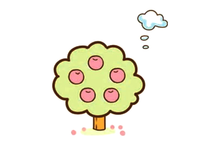 简单可爱的果树简笔画图片
