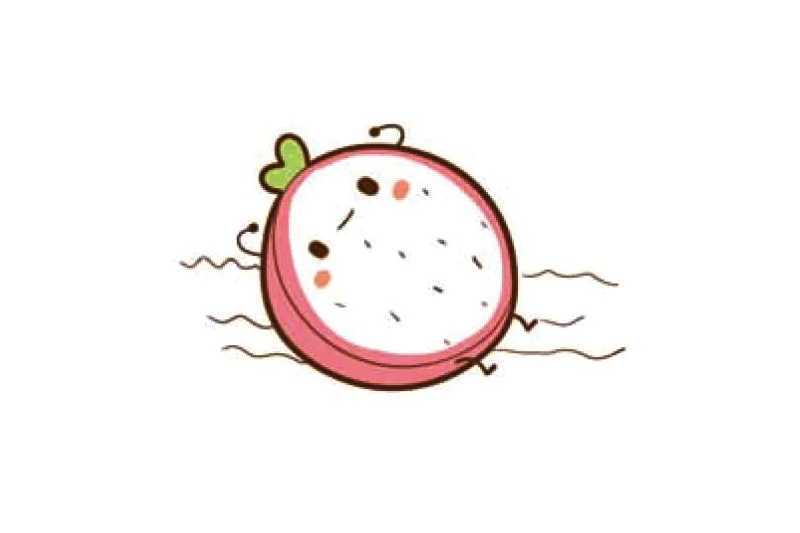 一组简单可爱的火龙果简笔画图片-图7