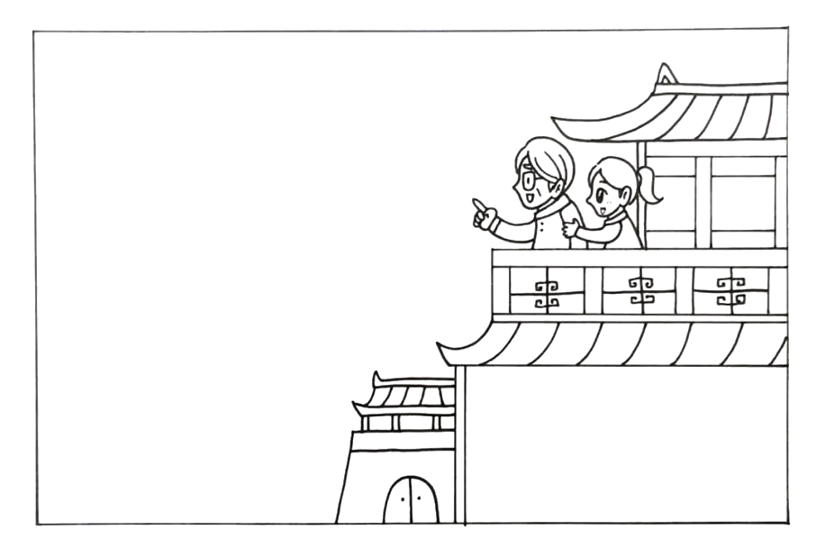 如何画重阳节手抄报天安门版-图3