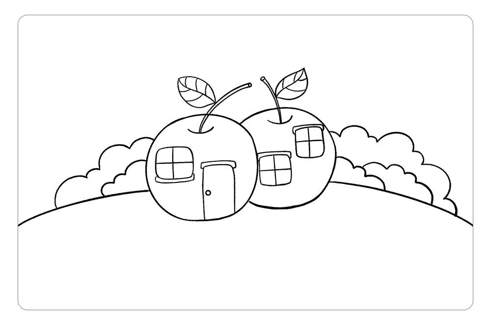 温馨的苹果屋儿童画画法步骤-图6