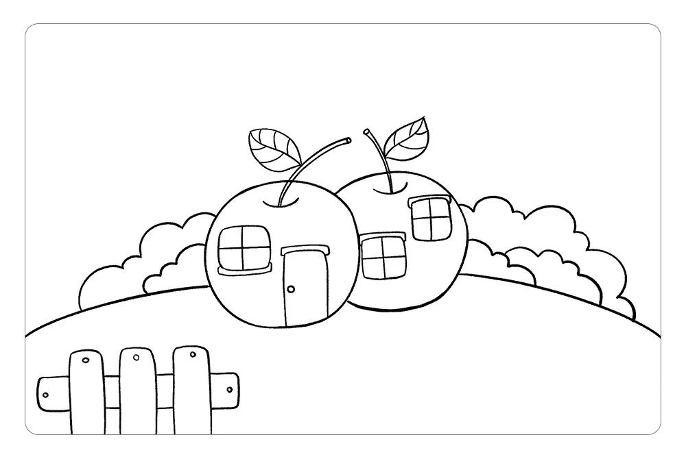 温馨的苹果屋儿童画画法步骤-图7