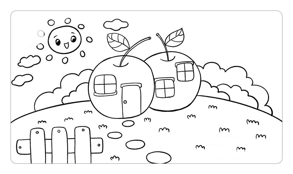 温馨的苹果屋儿童画画法步骤-图9