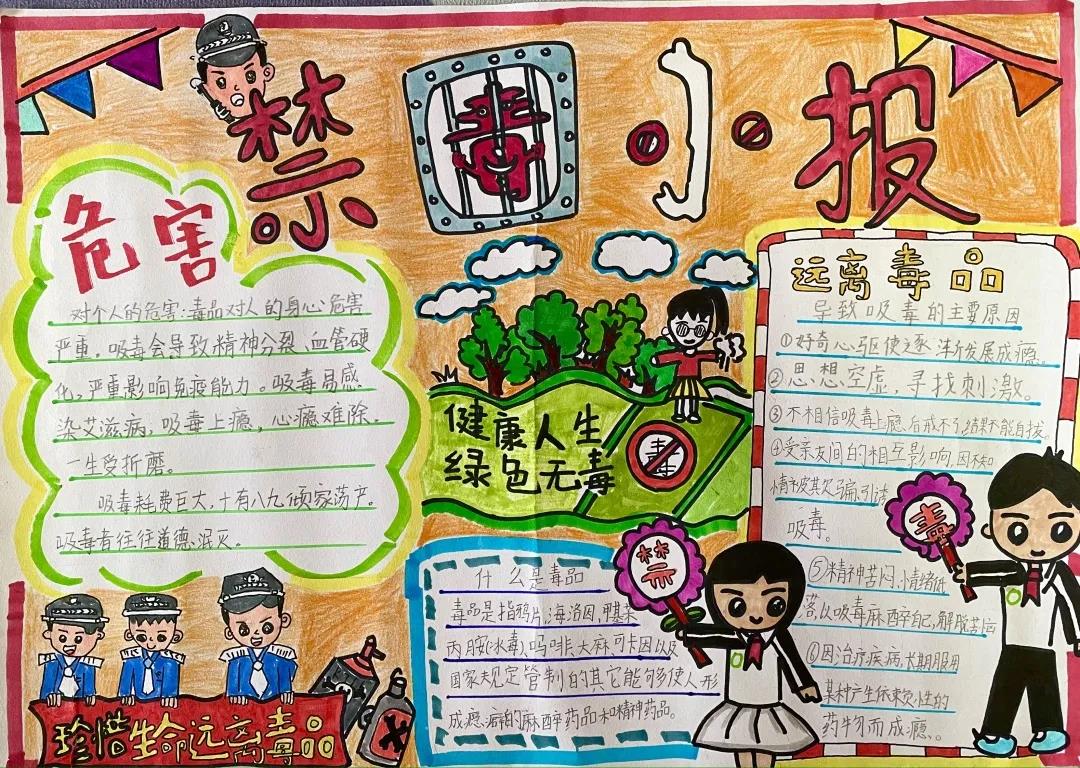 小学生禁毒手抄报绘画简单-图3