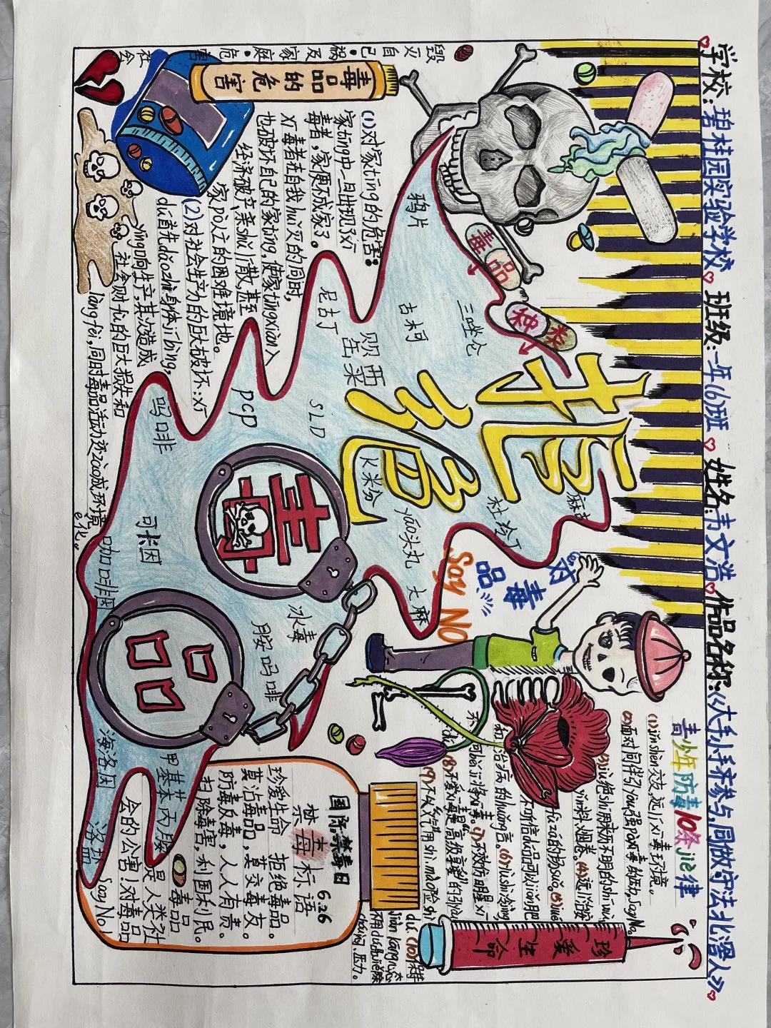 小学生禁毒手抄报绘画简单-图6