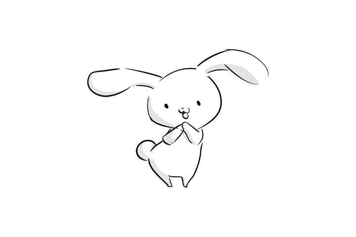 一组可爱小兔子简笔画图片-图1