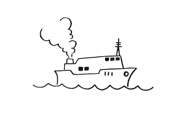 三张船简笔画图片-图1