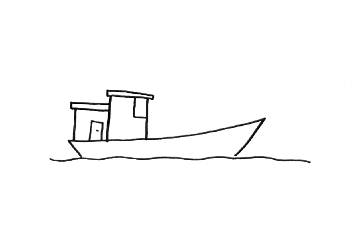 三张船简笔画图片