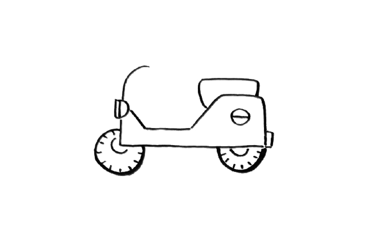 一组漂亮的摩托车简笔画图片-图1