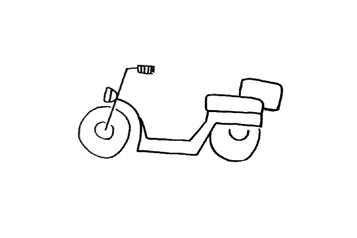 一组漂亮的摩托车简笔画图片-图2