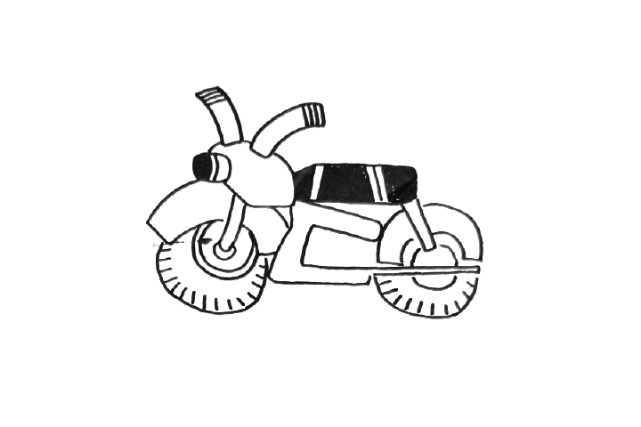 一组漂亮的摩托车简笔画图片-图4