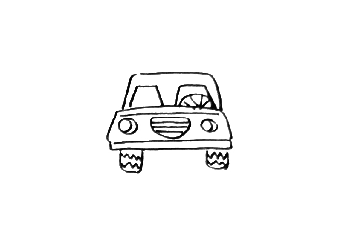 漂亮的小汽车简笔画图片大全-图2