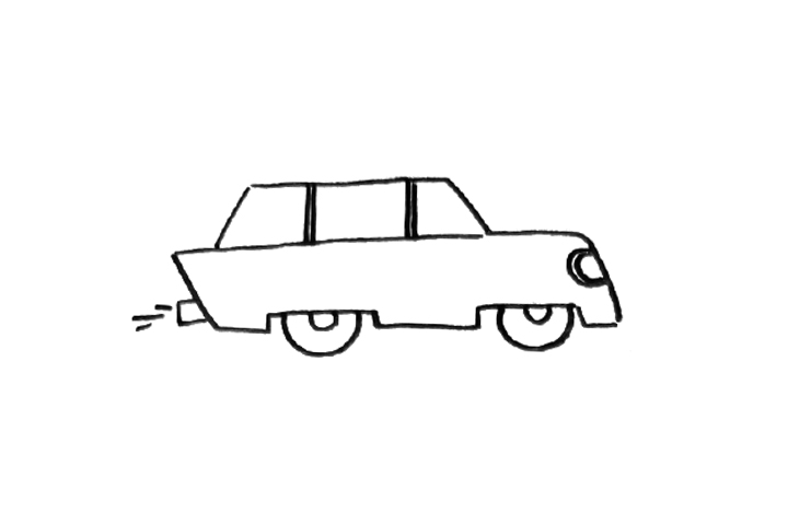 漂亮的小汽车简笔画图片大全-图1