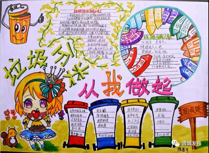 垃圾分类全国手抄报一等奖-图1