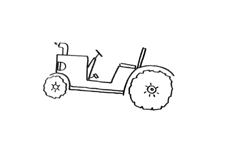 简单的拖拉机简笔画图片-图1