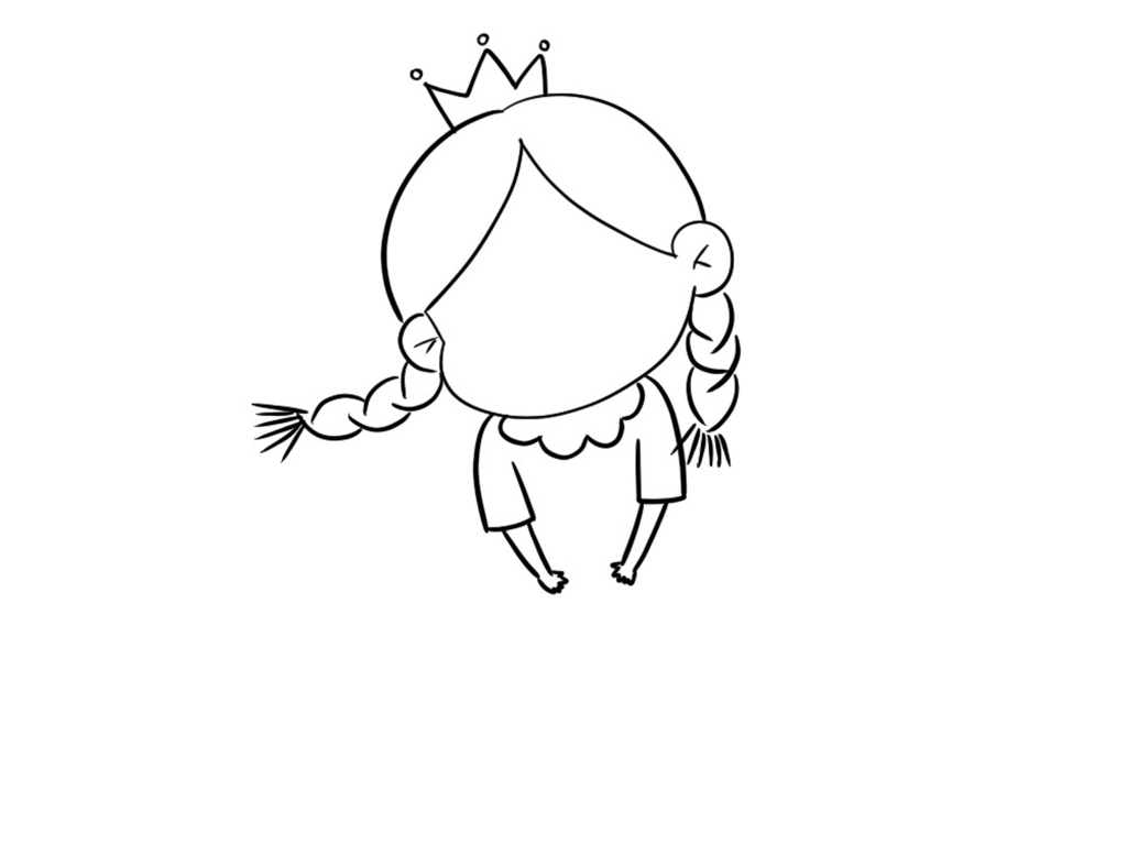 可爱的戴皇冠的小女孩怎么画-图4