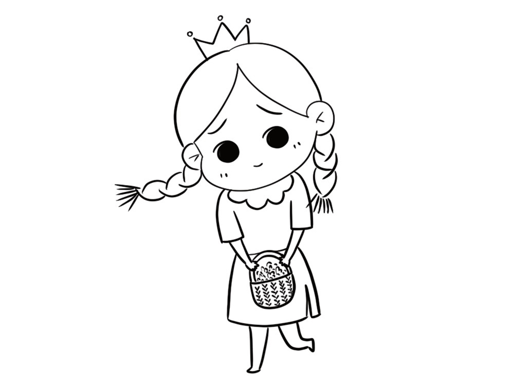可爱的戴皇冠的小女孩怎么画-图8