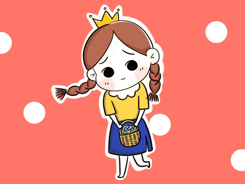 可爱的戴皇冠的小女孩怎么画