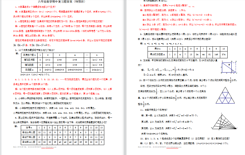 苏教版小学六年级下册奥数复习题及答案（特强班）-第1张