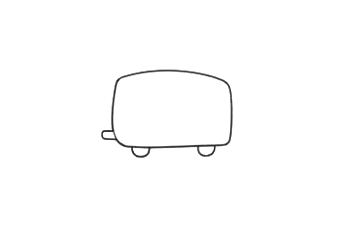 步骤2：画出轮胎和排气管。