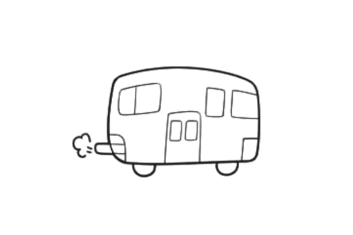 步骤4：画出尾气等。