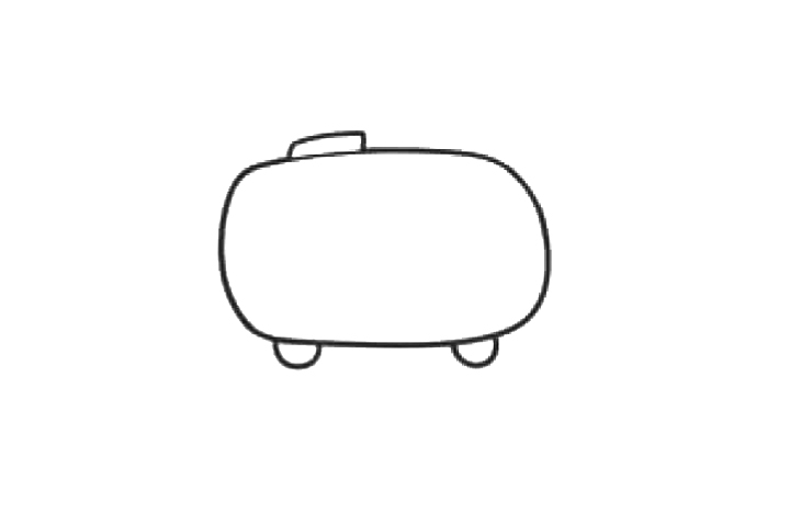 步骤2：画出轮胎和天窗。