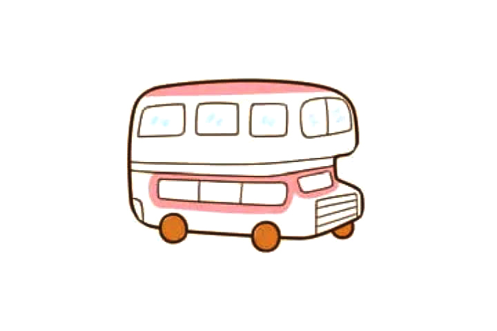 一组简单可爱的公共汽车简笔画图片-图1