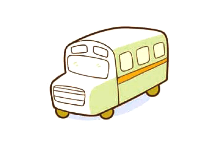 一组简单可爱的公共汽车简笔画图片-图4