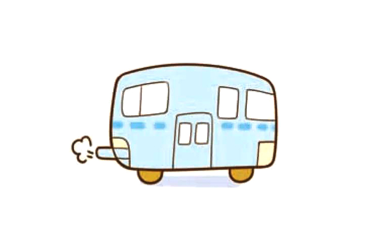 一组简单可爱的公共汽车简笔画图片-图5