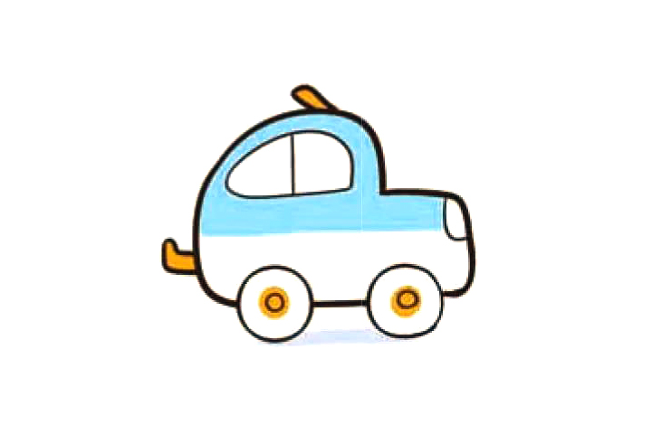 一组简单可爱的小汽车简笔画图片-图3