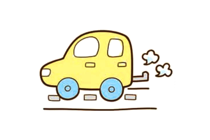 一组简单可爱的小汽车简笔画图片-图4