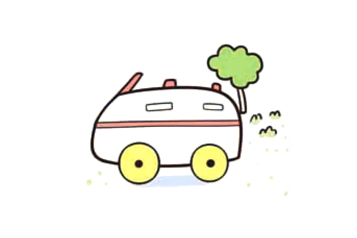 一组简单可爱的小汽车简笔画图片-图6