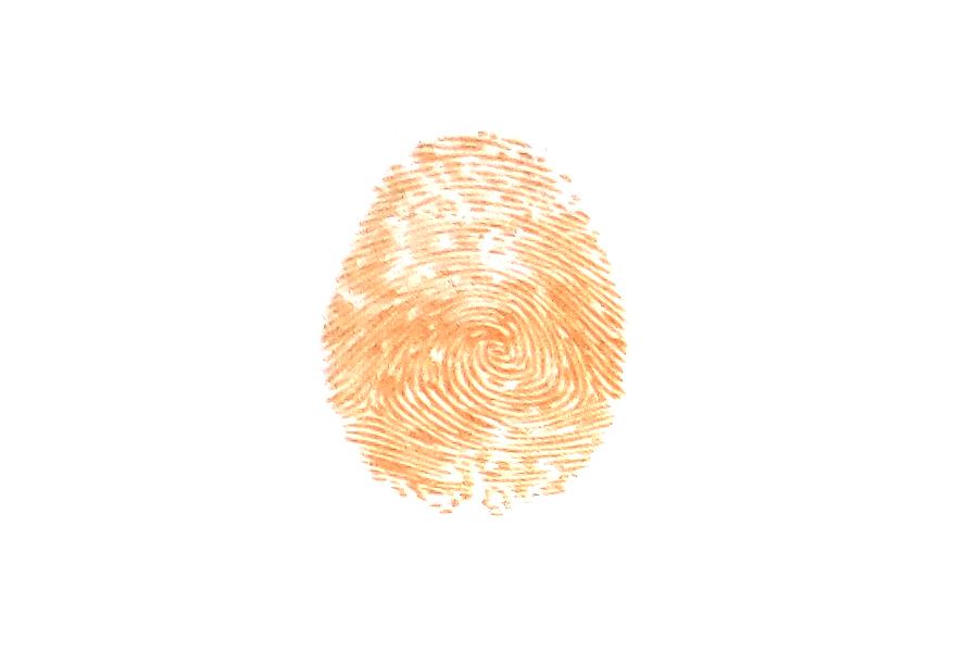 步骤1：伸出大拇指，蘸取颜料后按出小鸡的身体。