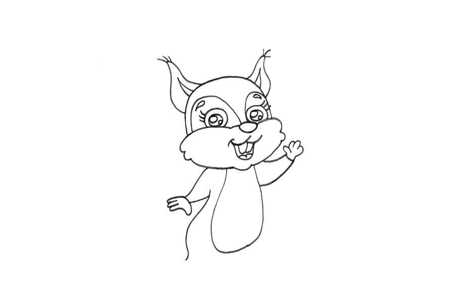 如何画可爱松鼠简笔画-图3