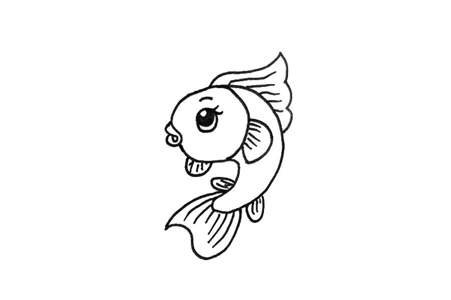 如何画漂亮的小鱼简笔画-图3