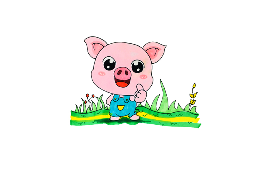 如何画小猪卡通可爱