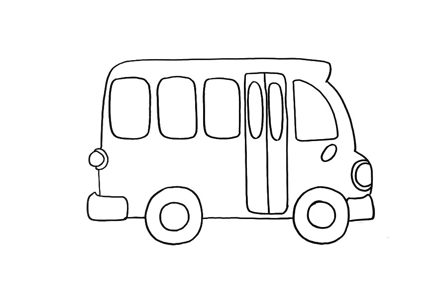 小学生怎么画校车-图3