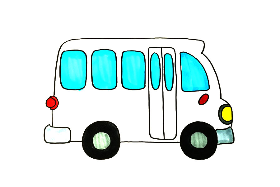 小学生怎么画校车-图4