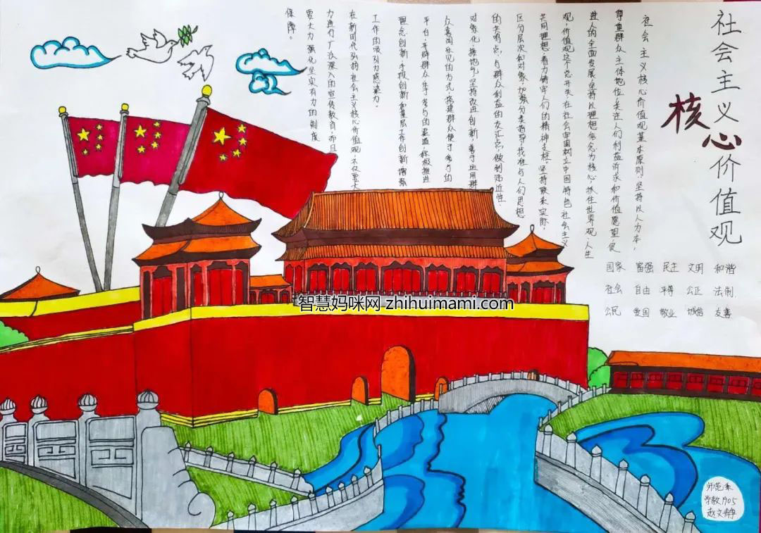 24字社会主义核心价值观手抄报-图1