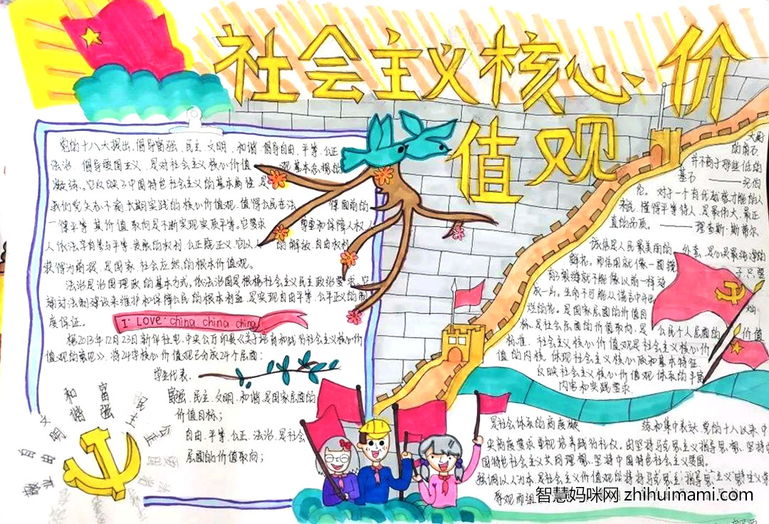 小学生核心主义价值观手抄报绘画-图7